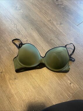 Candie's Olive Green Padded Underwire Bra with Black Trim